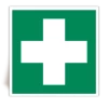E003 - Premiers secours - Panneau PVC rigide blanc - 15x15 cm E003 - Premiers secours - Panneau PVC rigide blanc - 15x15 cm