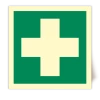E003/IMPA 33.4150  - Premiers secours - Panneau PVC rigide photoluminescent - 40x40 cm