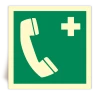 E004/IMPA 33.4153 - T�l�phone d'urgence- Panneau vinyle adh�sif photoluminescent - 40x40 cm
