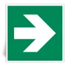 E005 - Flèche de direction avec un angle de 45° - Panneau PVC souple adhésif blanc - 15x15 cm E005 - Flèche de direction avec un angle de 45° - Panneau PVC souple adhésif blanc - 15x15 cm