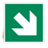 E006 - Fl�che de direction avec un angle de 90� - Panneau PVC souple adh�sif blanc - 30x30 cm