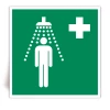 E012 - Douche de s�curit� - Panneau PVC souple adh�sif blanc - 40x40 cm