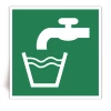 E015 - Eau potable - Panneau PVC souple adh�sif blanc - 15x15 cm
