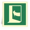 E022 - Porte qui s�ouvre en poussant sur son c�t� gauche - Panneau PVC souple adh�sif photoluminescent - 20x20 cm