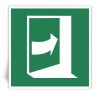 E023 - Porte qui s�ouvre en poussant sur son c�t� droit - Panneau PVC souple adh�sif blanc - 15x15 cm