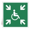 E024 - Refuge temporaire d��vacuation - Panneau PVC souple adh�sif blanc - 40x40 cm
