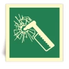 E025 - Marteau de secours - Panneau PVC souple adh�sif photoluminescent - 20x20 cm