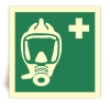 E029 - Appareil respiratoire pour l��vacuation d�urgence - Panneau PVC souple adh�sif photoluminescent - 30x30 cm