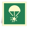 E049/IMPA 33.4067 - Fus�e �clairante � parachute - Panneau PVC souple adh�sif photoluminescent - 15x15 cm