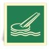 E054/IMPA 33.4055 - Toboggan d��vacuation marine - Panneau PVC souple adh�sif photoluminescent - 30x30 cm