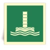 E055/IMPA 33.4070 - Toboggan couvert d��vacuation marine - Panneau PVC souple adh�sif photoluminescent - 20x20 cm