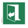 E058 - Ouverture de porte en tirant sur le c�t� droit - Panneau PVC souple adh�sif blanc - 40x40 cm