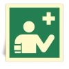 E064 - Intervenant en secours - Panneau PVC souple adh�sif photoluminescent - 30x30 cm