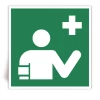 E064 - Intervenant en secours - Panneau PVC souple adh�sif blanc - 40x40 cm
