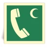 E004C/IMPA 33.4153 - T�l�phone d'urgence - Symbol Croissant - Panneau PVC souple adh�sif photoluminescent - 30x30 cm