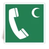 E004C/IMPA 33.4153 - T�l�phone d'urgence - Symbol Croissant - Panneau PVC souple adh�sif blanc - 30x30 cm
