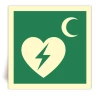 E010C/IMPA 33.4137 - D�fibrillateur cardiaque automatique externe - Symbol Croissant - Panneau PVC souple adh�sif photoluminescent - 30x30 cm