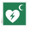 E010C/IMPA 33.4137 - D�fibrillateur cardiaque automatique externe - Symbol Croissant - Panneau PVC souple adh�sif blanc - 30x30 cm