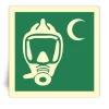 E029C/IMPA 33.4078 - Appareil respiratoire pour l��vacuation d�urgence - Symbol Croissant - Panneau PVC souple adh�sif photoluminescent - 15x15 cm
