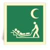 E067C - Matelas d'�vacuation - Symbol Croissant - Panneau PVC souple adh�sif photoluminescent - 15x15 cm