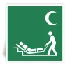 E067C - Matelas d'�vacuation - Symbol Croissant - Panneau PVC souple adh�sif blanc - 30x30 cm
