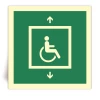 E070 - Ascenseur d'�vacuation pour personnes � mobilit� r�duite - Panneau PVC souple adh�sif photoluminescent - 15x15 cm