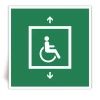 E070 - Ascenseur d'�vacuation pour personnes � mobilit� r�duite - Panneau PVC souple adh�sif blanc - 15x15 cm