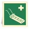 E071 - Tra�neau de sauvetage - Panneau PVC souple adh�sif photoluminescent - 40x40 cm