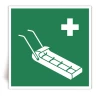 E071 - Tra�neau de sauvetage - Panneau PVC souple adh�sif blanc - 30x30 cm