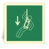 E073 - Dispositif de descente d�urgence - Panneau PVC souple adh�sif photoluminescent - 40x40 cm