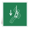 E073 - Dispositif de descente d�urgence - Panneau PVC souple adh�sif blanc - 40x40 cm
