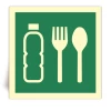 E074 - Rations d�urgence - Panneau PVC souple adh�sif photoluminescent - 40x40 cm