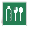 E074 - Rations d�urgence - Panneau PVC souple adh�sif blanc - 20x20 cm
