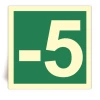 Numero -5 - Panneau PVC souple adh�sif photoluminescent - 15x15 cm