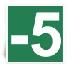 Numero -5 - Panneau PVC souple adh�sif blanc - 30x30 cm
