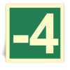 Numero -4 - Panneau PVC souple adh�sif photoluminescent - 20x20 cm