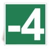 Numero -4 - Panneau PVC souple adh�sif blanc - 15x15 cm
