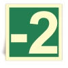 Numero -2 - Panneau PVC souple adh�sif photoluminescent - 40x40 cm