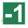 Numero -1 - Panneau PVC souple adh�sif blanc - 40x40 cm