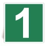 Numero 1 - Panneau PVC souple adh�sif blanc - 20x20 cm