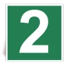 Numero 2 - Panneau PVC souple adh�sif blanc - 30x30 cm