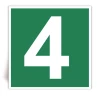 Numero 4 - Panneau PVC souple adh�sif blanc - 40x40 cm