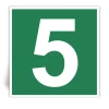 Numero 5 - Panneau PVC souple adh�sif blanc - 30x30 cm
