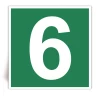 Numero 6 - Panneau PVC souple adh�sif blanc - 40x40 cm