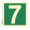Numero 7 - Panneau PVC souple adh�sif photoluminescent - 30x30 cm