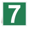Numero 7 - Panneau PVC souple adh�sif blanc - 15x15 cm