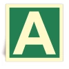 Lettre A - Panneau PVC souple adh�sif photoluminescent - 20x20 cm