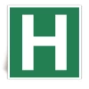 Lettre H - Panneau PVC souple adh�sif blanc - 20x20 cm