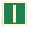 Lettre I - Panneau PVC souple adh�sif photoluminescent - 30x30 cm