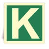 Lettre K - Panneau PVC souple adh�sif photoluminescent - 40x40 cm